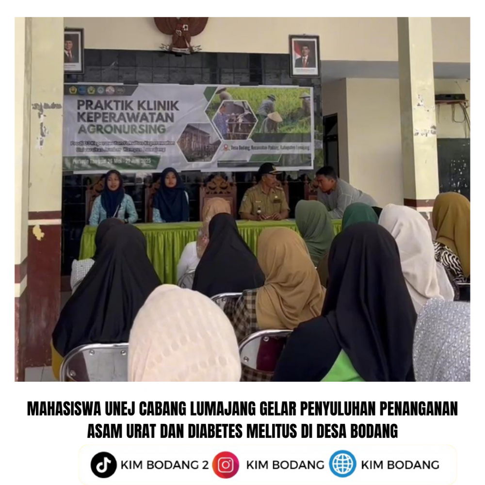 Mahasiswa Unej Cabang Lumajang Gelar Penyuluhan Penanganan Asam Urat dan Diabetes Melitus di Desa Bo