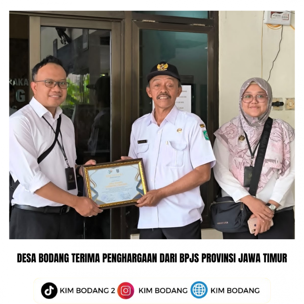 Desa Bodang Terima Penghargaan dari BPS Provinsi Jawa Timur
