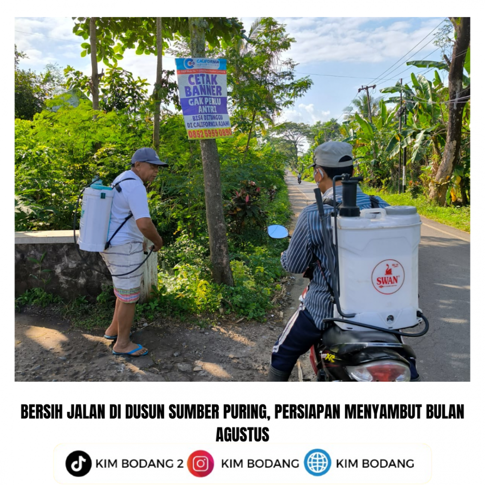 Bersih Jalan di Dusun Sumber Puring, Persiapan Menyambut Bulan Agustus