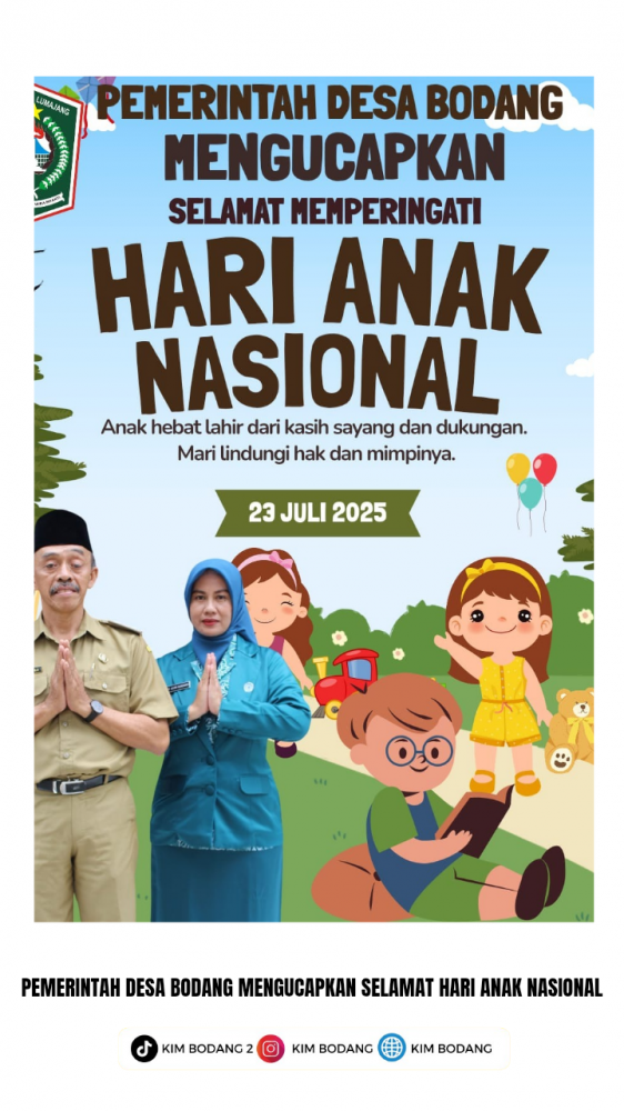 Pemerintah Desa Bodang Mengucapkan Selamat Hari Anak Nasional